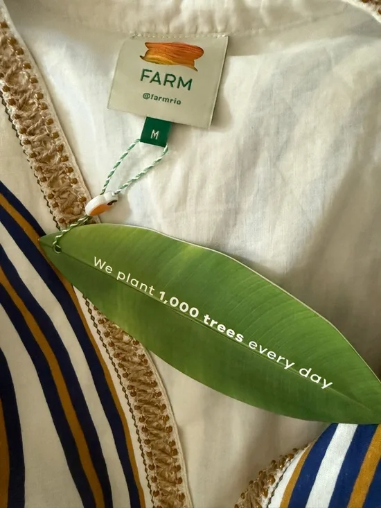 FARM Rio White Pineapple Deco Maxi Dress Linen Viscose Blend Size M NWT - Picture 8 of 12